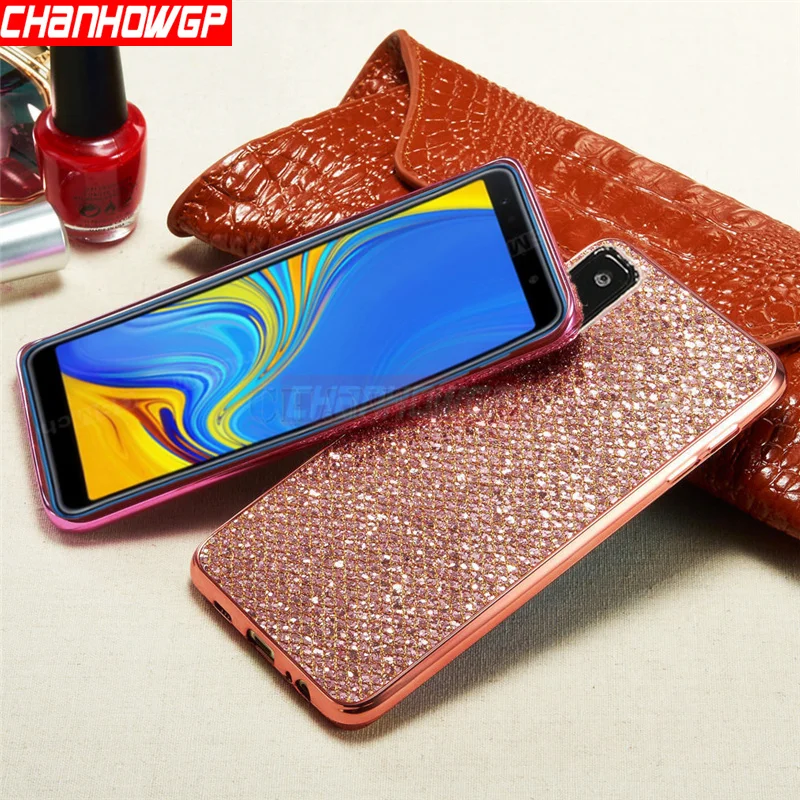 Блестящий силиконовый чехол для samsung Galaxy S6 S7 край S8 S9 J4 J6 J8 A6 A7 A8 плюс A20 A30 A50 A70 J3 J5 J7 Funda