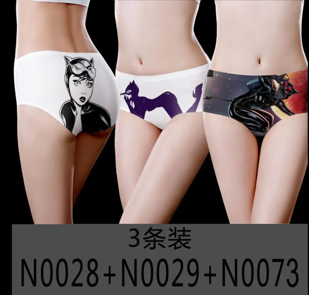 

(Gifts for friends and lovers) Women Seamless Ice Silk Lingerie Breathable Comfortable Briefs Hot Sexy Red Lips Girls Underwear