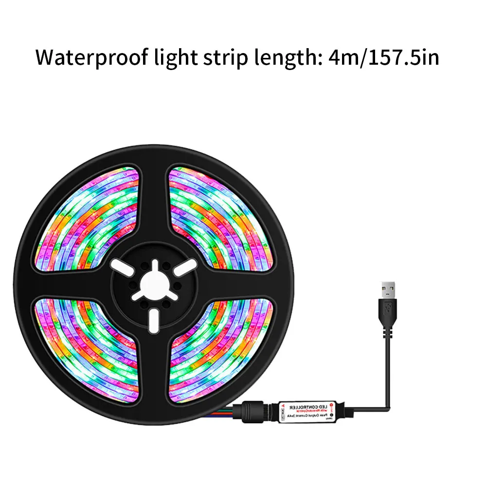 

LED Strip Lights LED Tape Light RGB Strip Remote Control Waterproof 16 Colors Decoration for Home TV Kitchen 4M Flexible Ribbon