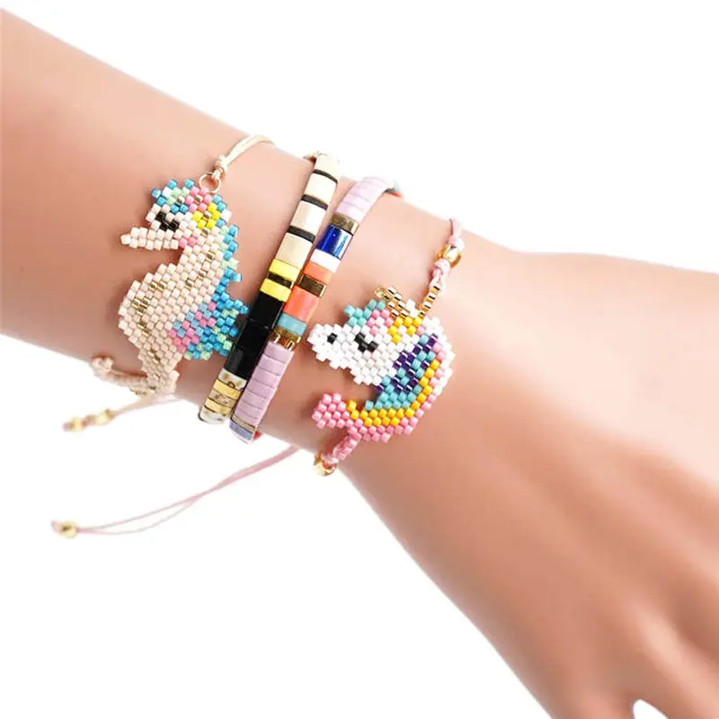 Shinus MIYUKI Tila Beads браслет Seahorse Pulseras Mujer Boho шикарный летний подарок для девочек с животными ручной работы из 4 предметов