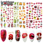 1 шт. новые зеленые фрукты, летние горячие сексуальные губы, самоклеящиеся наклейки, ананас, жевательные