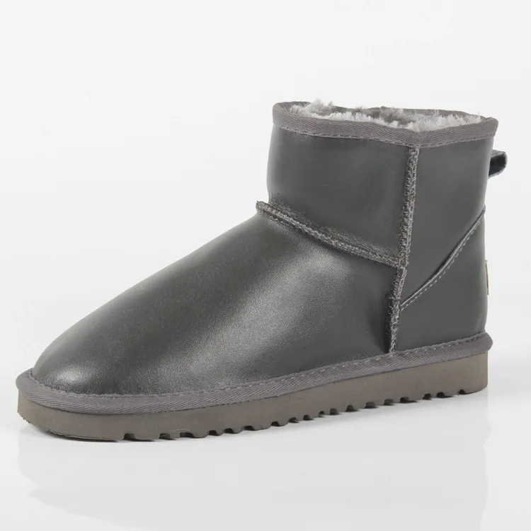 Женские зимние ботинки из 100% натуральной воловьей кожи Модные ботильоны теплые