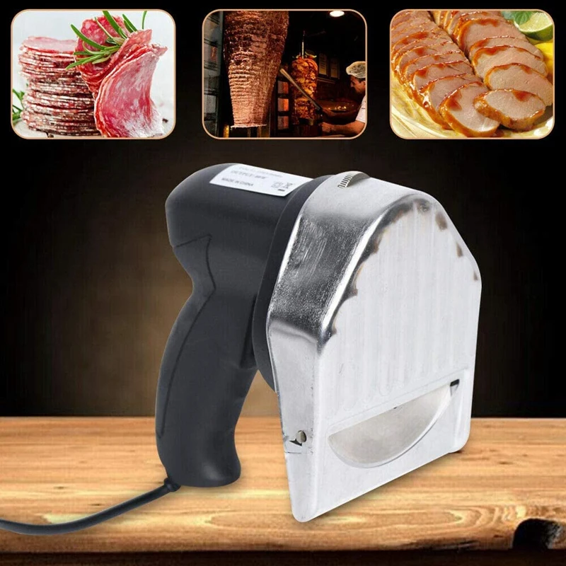 

Electric Shawarma Doner Kebab Meat Slicer Cutting Slicer Carver Kits with Gyro Blade Serrated Whetstone Wrench