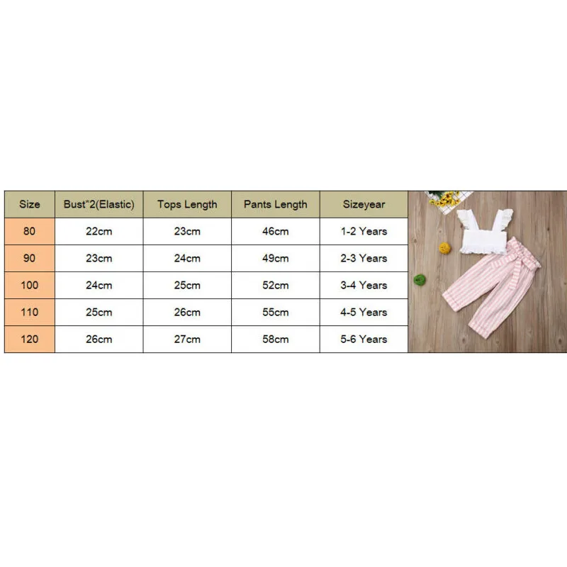 2 шт. футболка без рукавов с оборками и длинные брюки|Комплекты одежды| |
