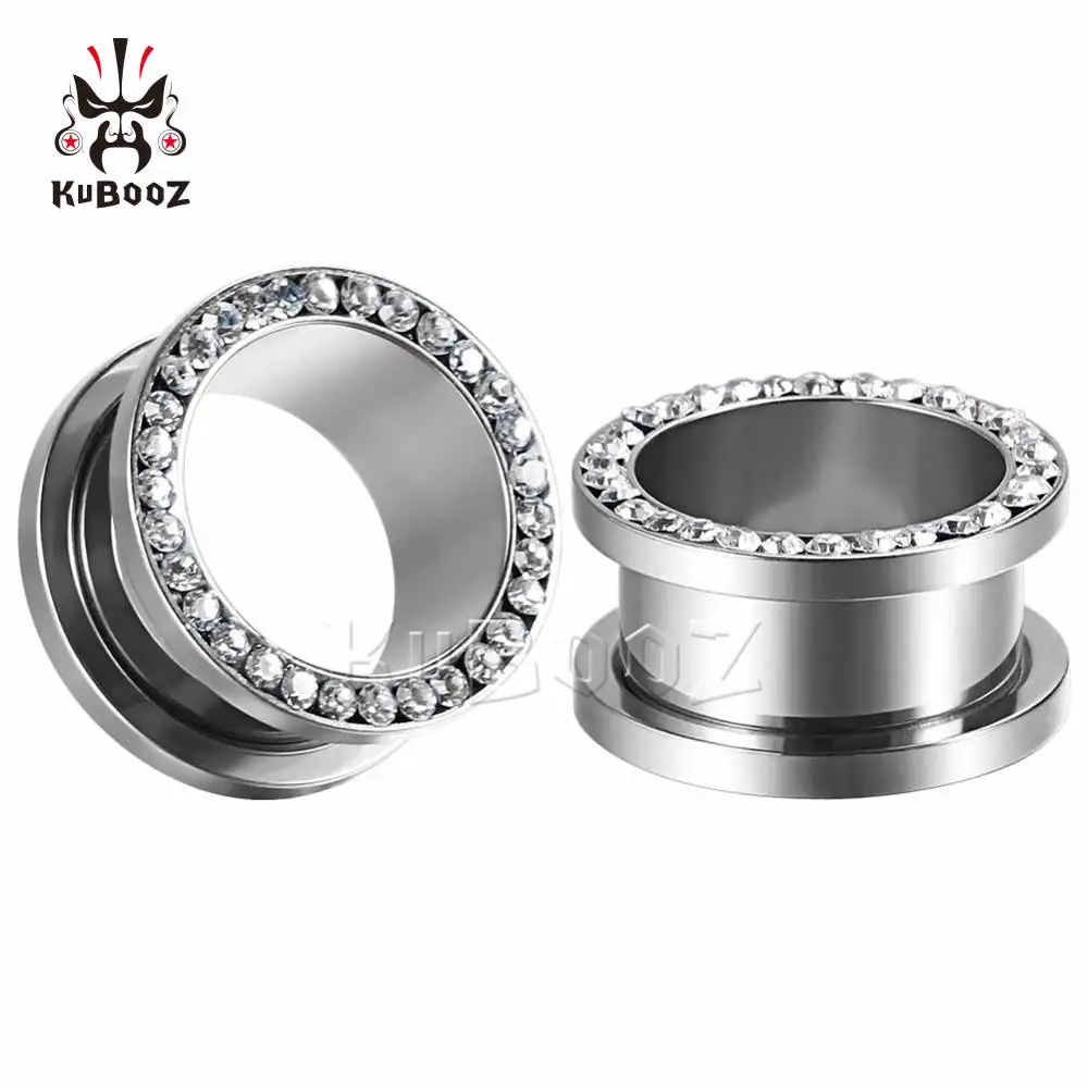 Серьги туннели KUBOOZ из нержавеющей стали с заглушками винтовые ювелирные изделия