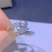new style crackling moissanite ring for women jewelry engagement ring for wedding 925 silver ring shiny gem birthday gift