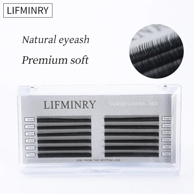 LIFMINRY 0.10C/0.07C 12 рядов нижние ресницы микс 5 6 7 Длина наращивание ресниц Красота ресниц мягкие Красота инструменты