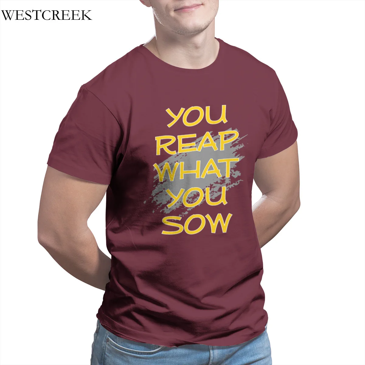

Proverb You Reap What You Sow Men's T-Shirt Custom Games Anime Streetwear Top quality Tshirts 36581