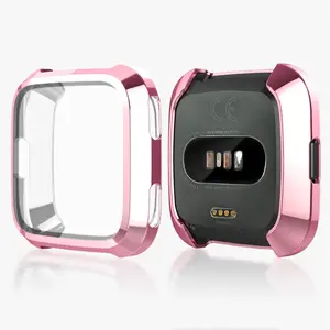 Plating+TPU Protection Silicone Case Cover For Fitbit Versa Full Screen Protector For Fitbit Versa Case 61014