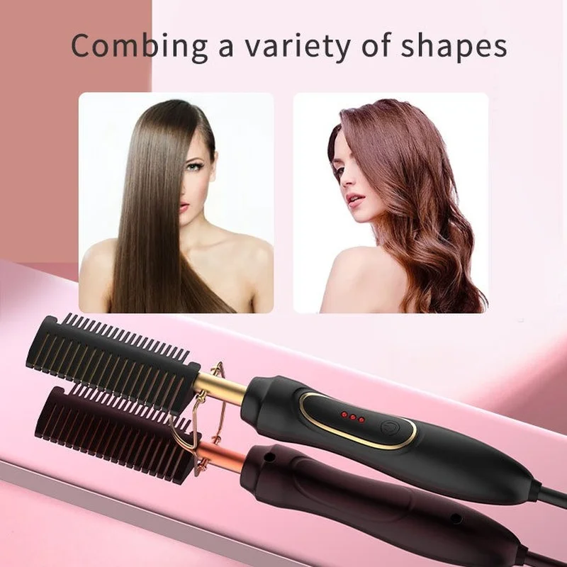 

Multifunctional Hair Straightener Brush Hot Heating Smooth Iron Comb Straightening Corrugation Curling Curler