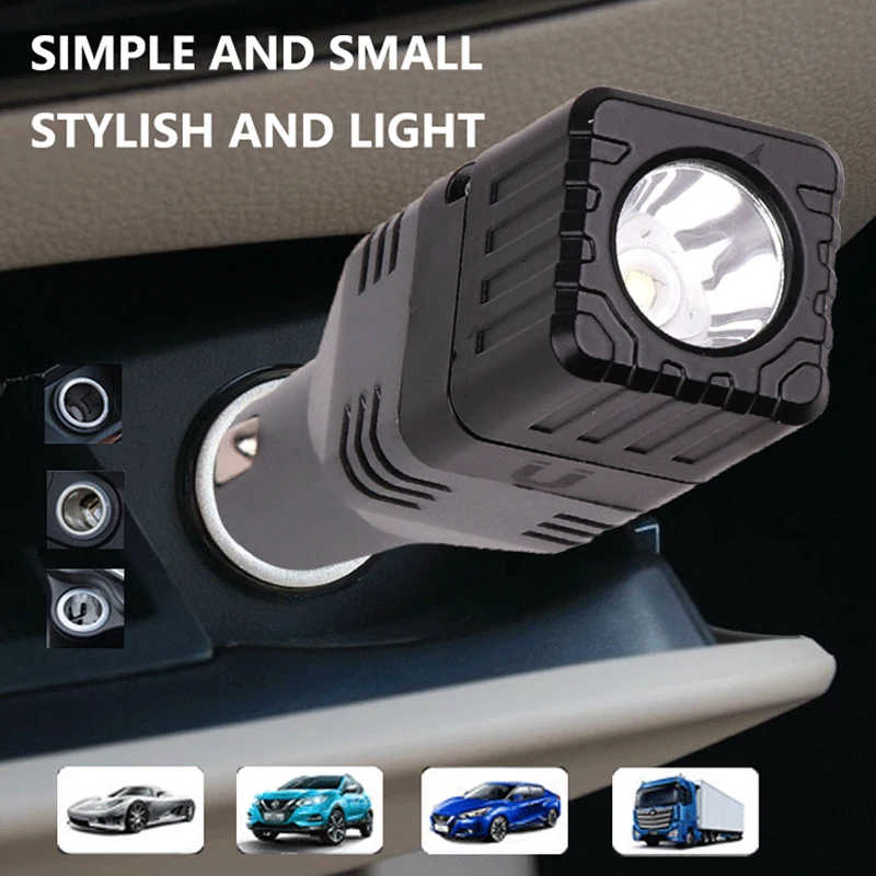 2020New car rechargeable LED flashlight powerful tail safety hammer head with magnet portable lighting torch USB emergency light | Освещение