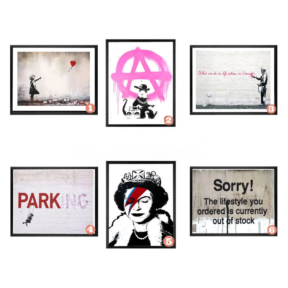 Граффити Бэнкси холст художественные принты извините цитаты картины настенный