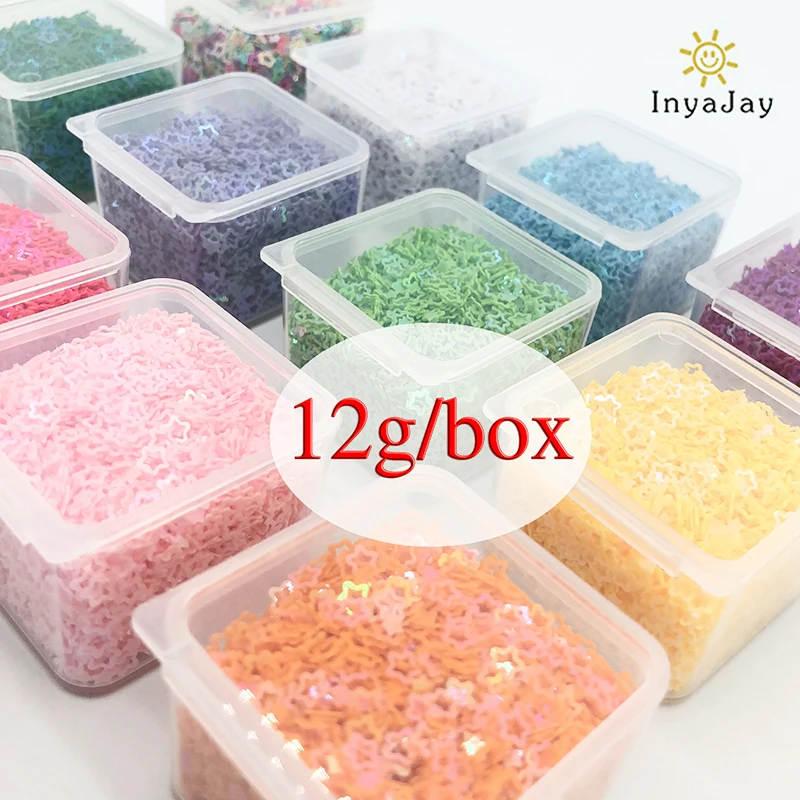 Пайетки россыпью 12 г/коркорт. Полые звездочки форма Сделай Сам ПВХ плоский дизайн