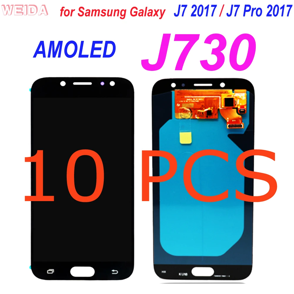 10 шт. AMOLED ЖК-дисплей для SAMSUNG Galaxy J7 Pro 2017 J730 дисплей сенсорный экран дигитайзер в