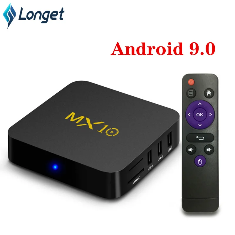 Longet MX10 4 Гб DDR4 64 eMMC Android 8 1 9 0 ТВ RK3328 Четырехъядерный 4K HDR 2 GHz WIFI USB 3 Смарт приставка