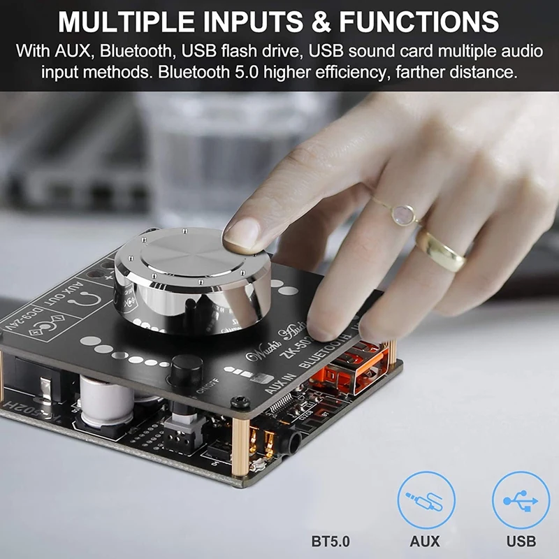 Плата усилителя Bluetooth Hi-Fi стерео 2.0 2X50W модуль звука TPA3116D2 цифровой усилитель
