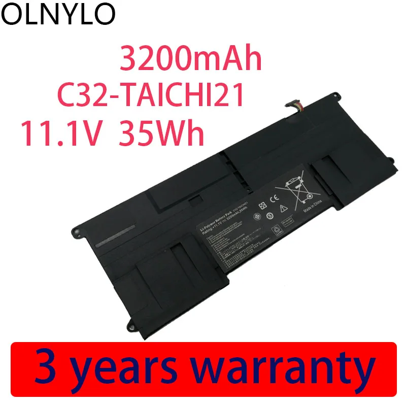 

New C32-TAICHI21 Laptop Battery for ASUS Ultrabook TAICHI21 TAICHI 21 C32-TAICHI21 11.1V 3200mAh Free 3 Years Warranty