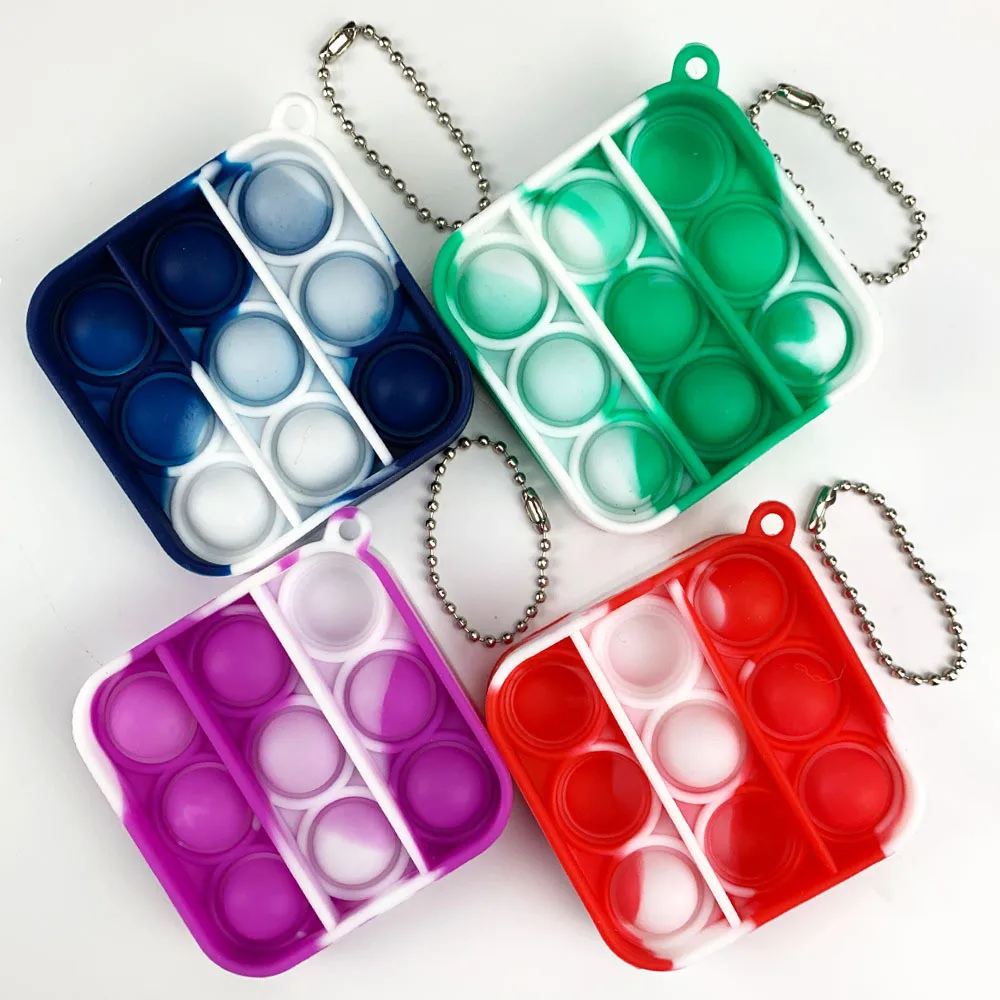 

Free Shipping Children Adult Push Bubble Fidget Sensory Toy Key Ring Educational Toy 2021 Mini Anti-stress Fidget Toys