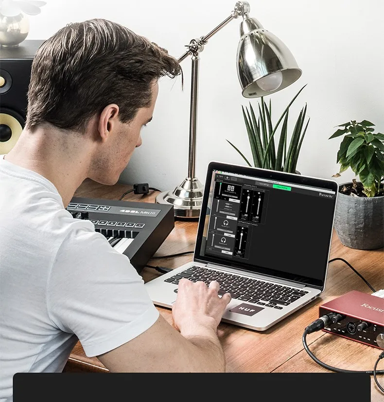 Модернизированный Focusrite Scarlett 4i4(3-го поколения) 4 дюйма/4 выхода 24 бит/192 кГц AD-DA конвертер USB аудио интерфейс Запись Звуковая карта