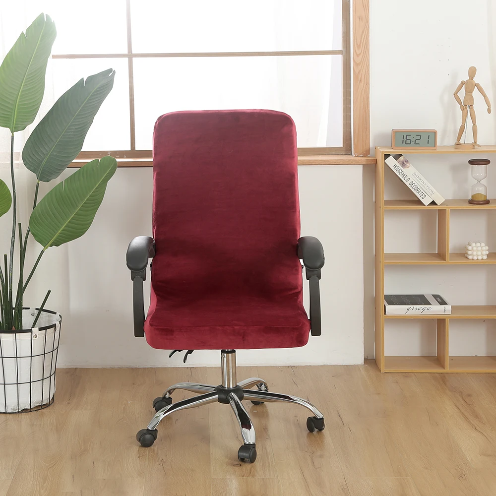 

Multicolor Office Gamer Chair Cover Arm Velvet Slipcover Silver Protector Desk Seat Solid Color Gaming Elastic Armchair Cushion