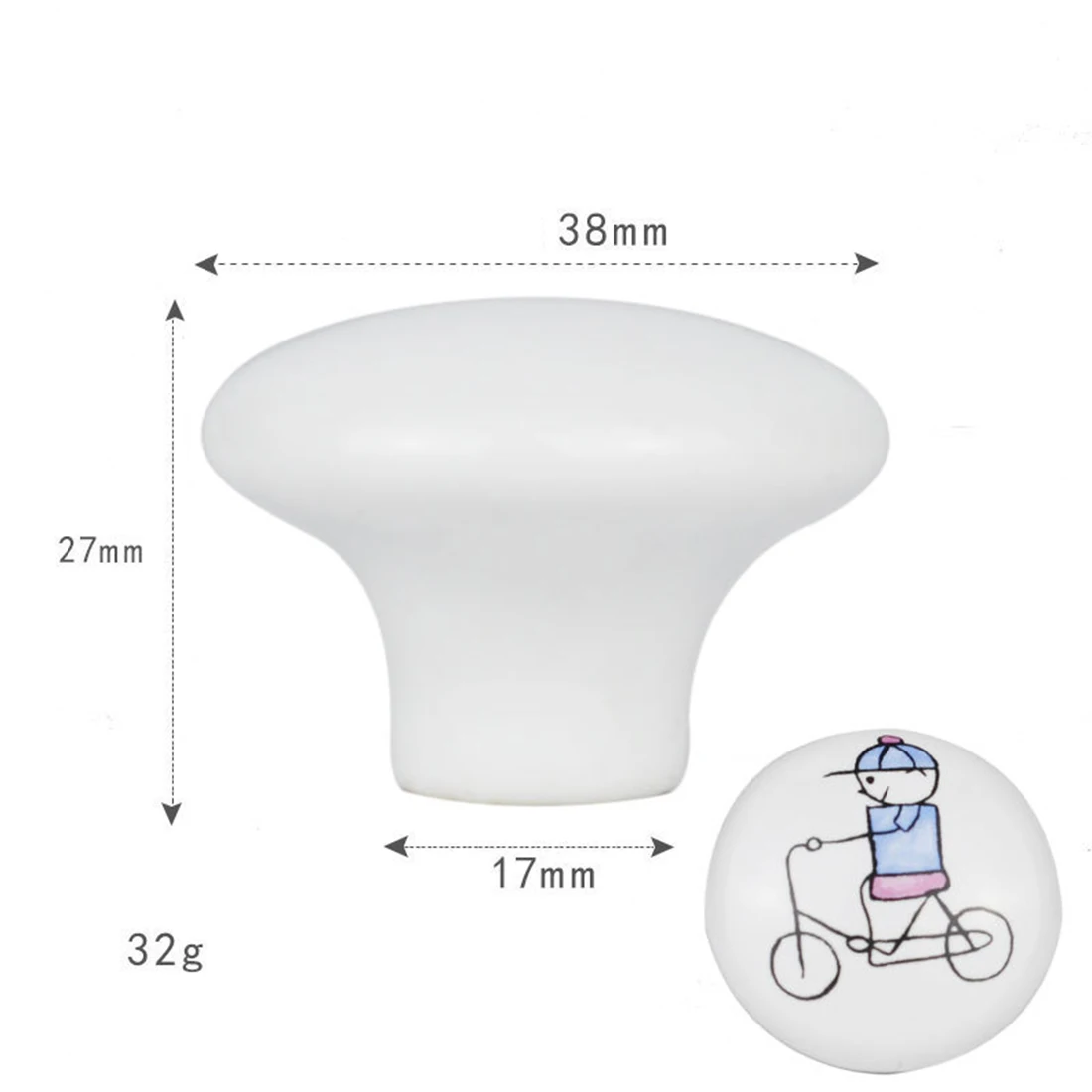 10 шт. мультяшная круглая ручка с одним отверстием керамический шкаф дверная