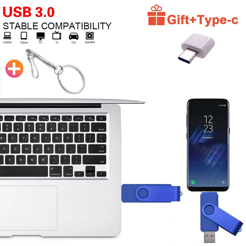 Высокоскоростной OTG USB флеш накопитель 512 ГБ 256 Гб металлический 64 128 флешки