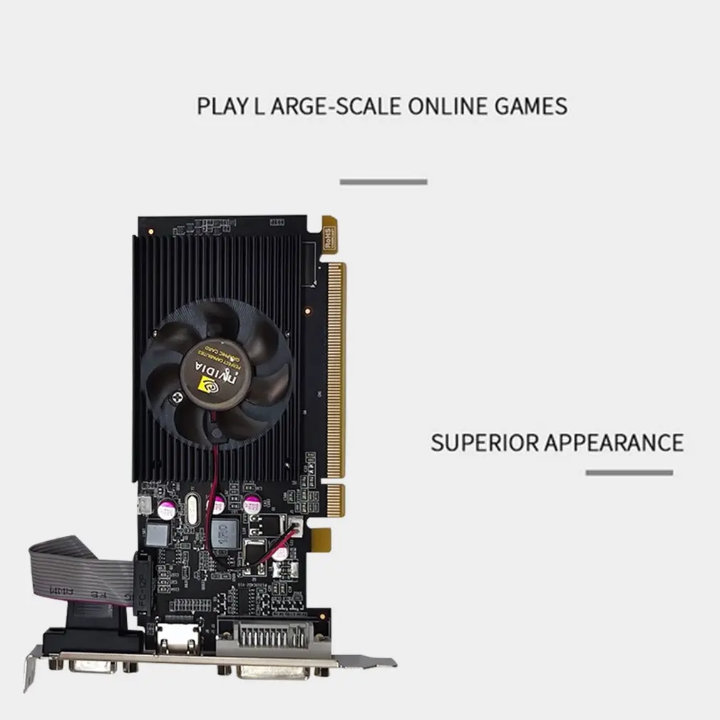 

GT210 1G Dual-screen Office High Definition Graphics Half-height Knife Card Discrete Graphics For Large And Small Chassis
