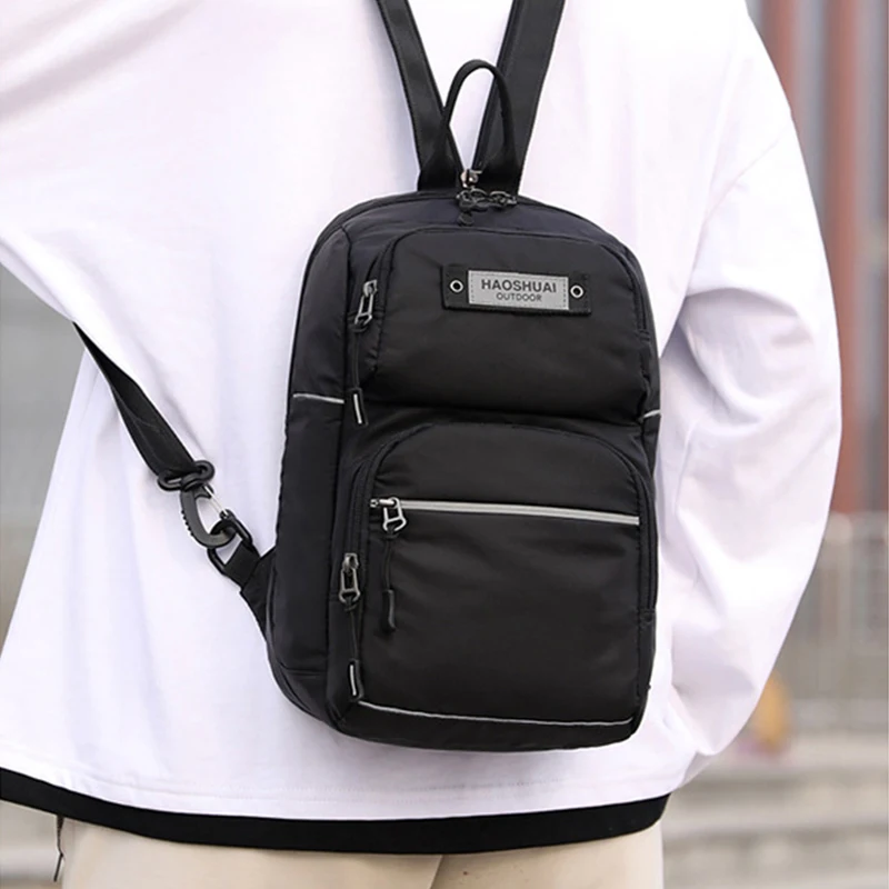

2020 Men Fashion Nylon Waterproof Multifunction Crossbody Bag Shoulder Bags Messenger Chest Bag Short Trip Travel Pack for Male