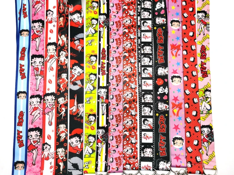 

Hot Sale! Betty girl Lanyard Neck Strap Card Bus ID Holders With Key Chain