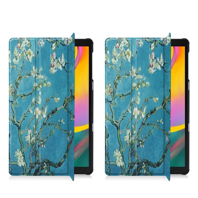 Флип-Стенд кожаный магнитный чехол Funda Capa чехол для Samsung Galaxy Tab A 10,1 T510 T515 SM-T510 SM-T515 Coque+ пленка+ ручка - Цвет: Case