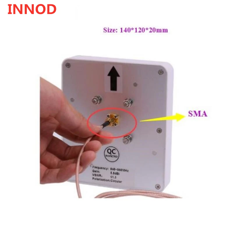 5.5dbi маленькая uhf rfid антенна 140*120 мм циркулярная поляризация с высоким