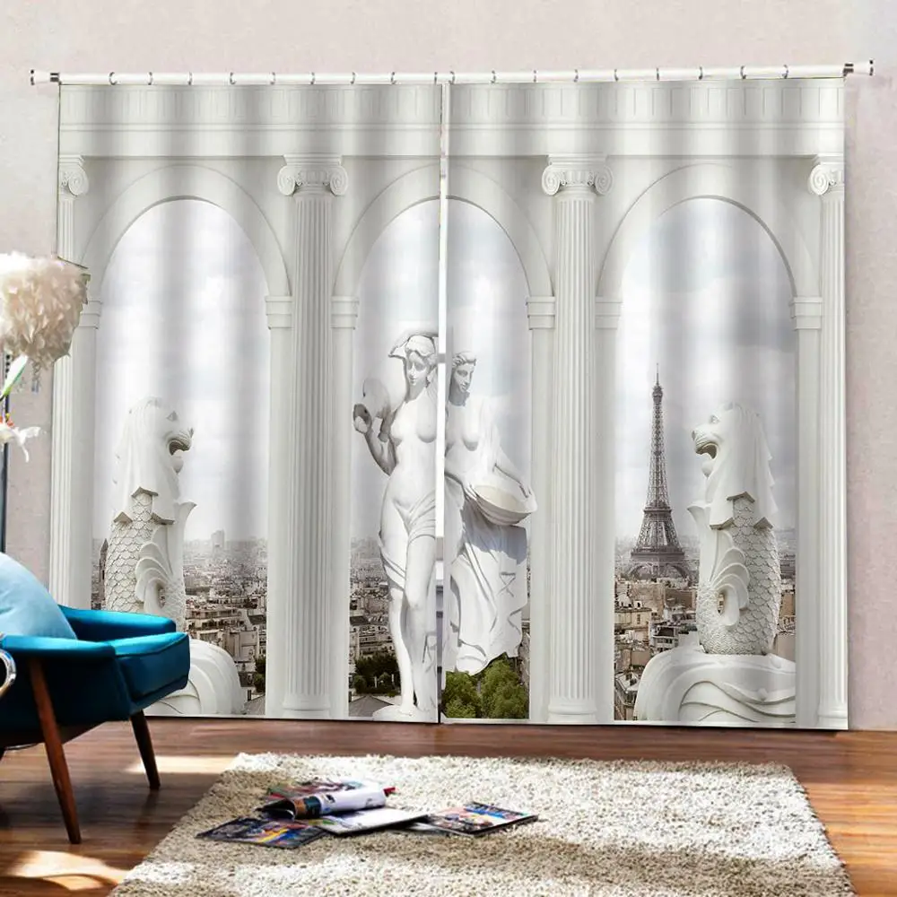romantic curtains custom 3d curtain fabric 3D Curtain Printing Blockout Polyester roman relief | Дом и сад