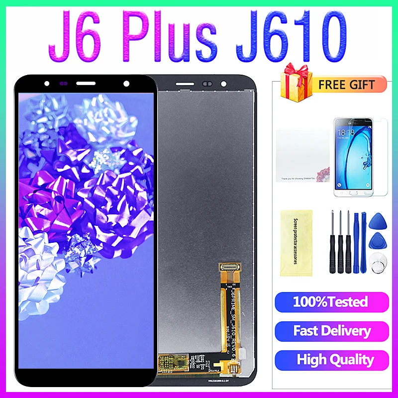 Оригинальный 6 0 ''ЖК дисплей для Samsung Galaxy J6 + J610 J610F J610FN ЖК экран Замена плюс