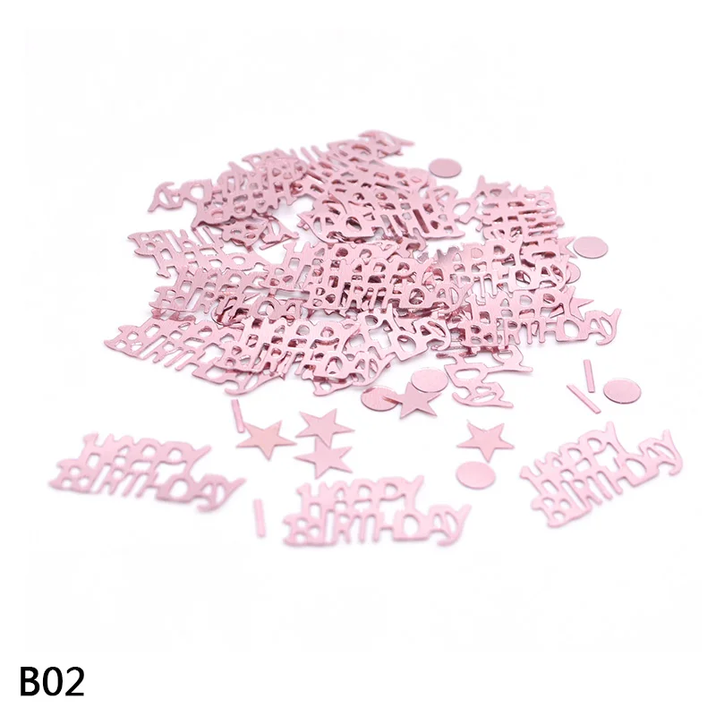 B02-rose gold Серебряное розовое золото 18 30 40 50 60 конфетти с днем рождения звезды стол Конфетти разбрызгивает юбилей день рождения Свадебные украшения - Цвет: B02-rose gold