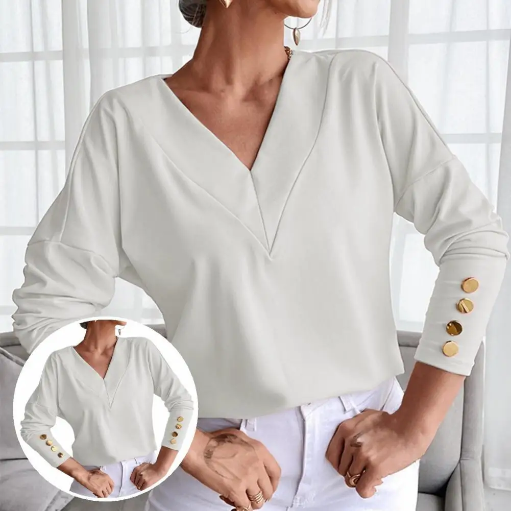 

Female Clothes Terrific Loose Spring Top Basic Lady Shirt Wear-resistant for Work
