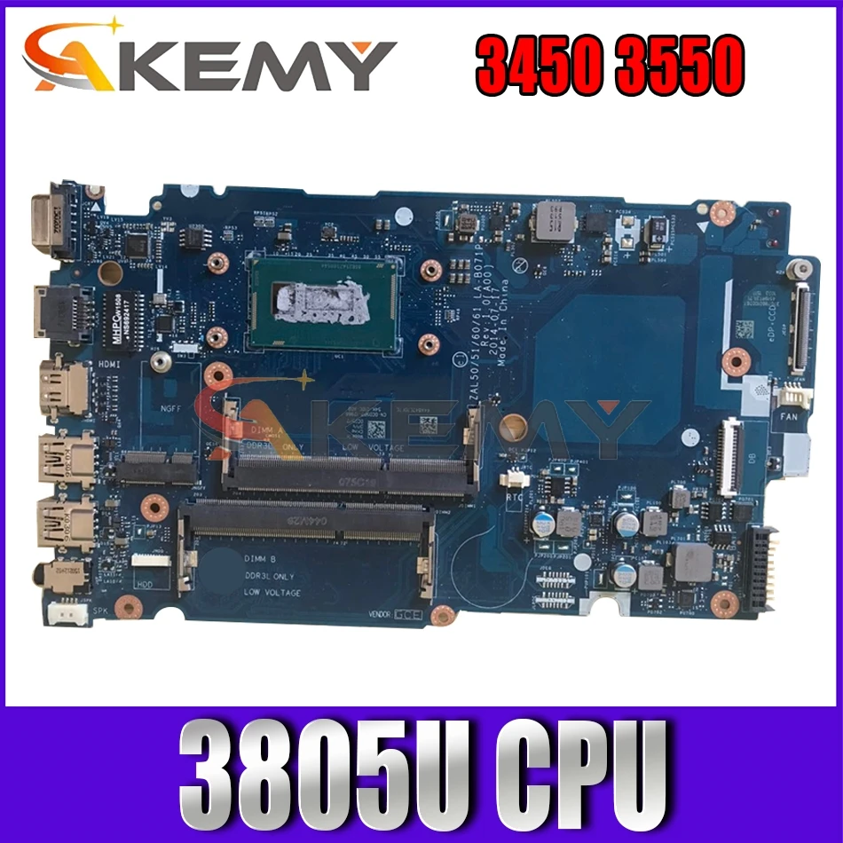 

Akemy LA-B071P FOR Dell Latitude 3450 3550 Laptop Motherboard CN-019J9G 19J9G CPU3805U Mainboard NOTEBOOK PC 100%tested