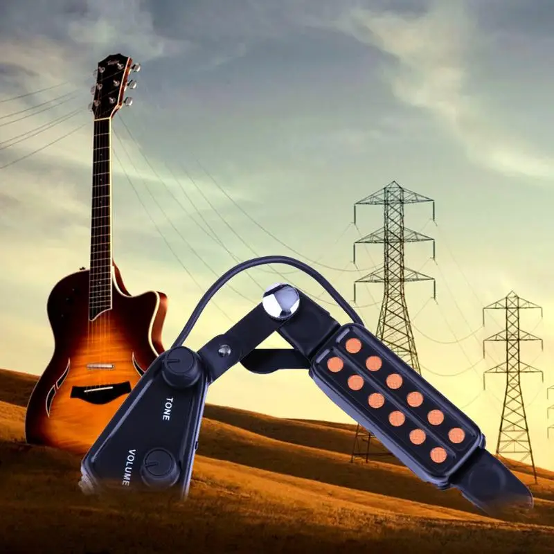 professionelle clip auf sound pickup mikrofon draht 12 loch akustische elektrische gitarre pick up wandler verstärker zubehör free global sh