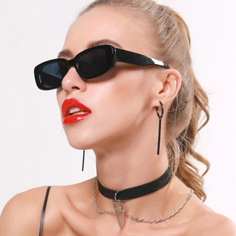 

Модные Винтажные маленькие квадратные солнцезащитные очки, дорожные прямоугольные очки с защитой от УФ-излучения, пляжные очки, уличные оч...