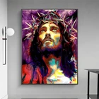 Абстрактный портрет Иисуса на холсте картины на стену художественные плакаты и принты Иисуса на холсте картины для гостиной