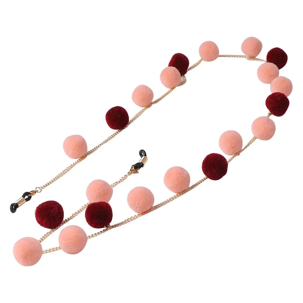 Цепочка для очков женская металлическая цепь с помпоном держатель шнура |