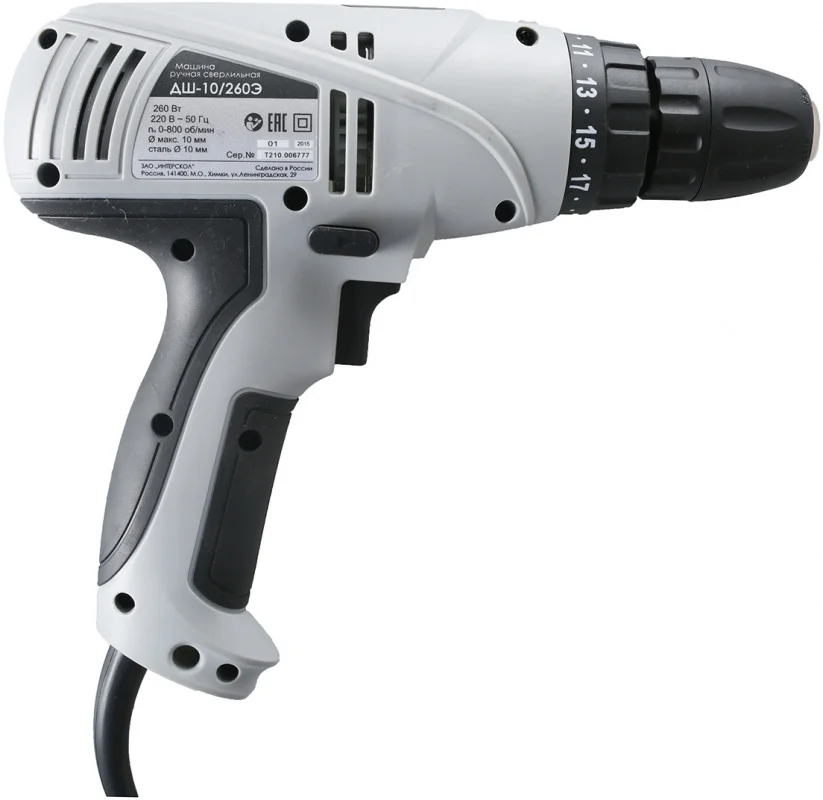 Drill-screwdriver interskol dsh-10/260 E 260w cartridge: Quick-clamping | Инструменты