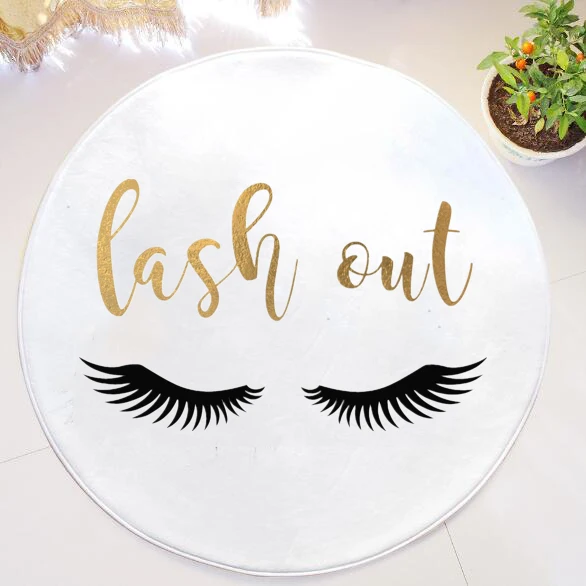 Lash Out Милый мультфильм ресницы круглый коврик ковер для детской комнаты современный ребенок области ресниц ковер для гостиной коврик для йоги стул домашний декор - Цвет: Lash Out