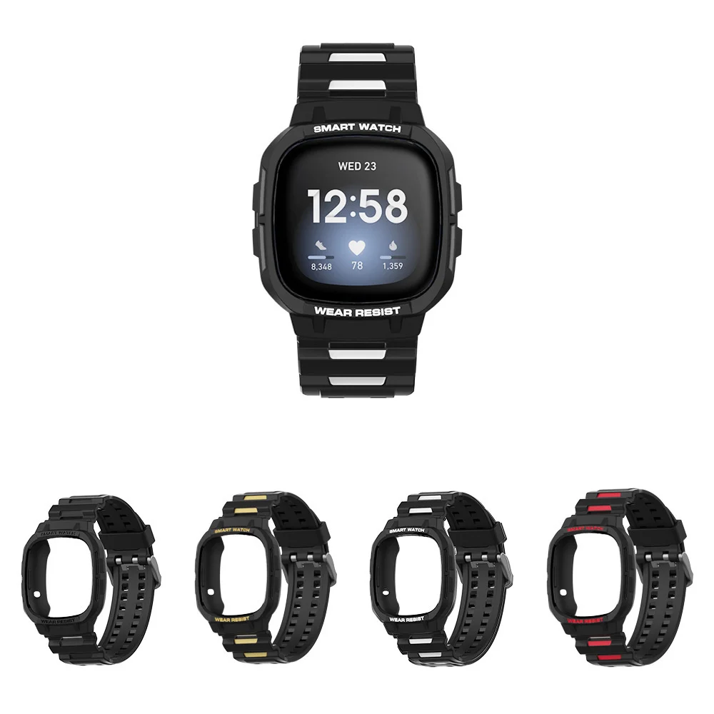 

Durable Soft Silicone Strap+Case Cover For Fitbit Versa 3 Smart Suit Protective Shell High Quality Watchband Smartwatch Case
