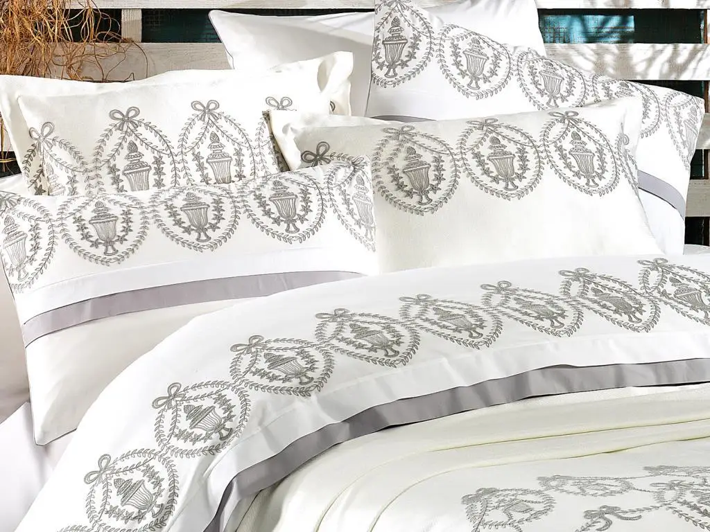 

Marmaris Double Personality Nevresimli Bed Cloth Ecru Gray