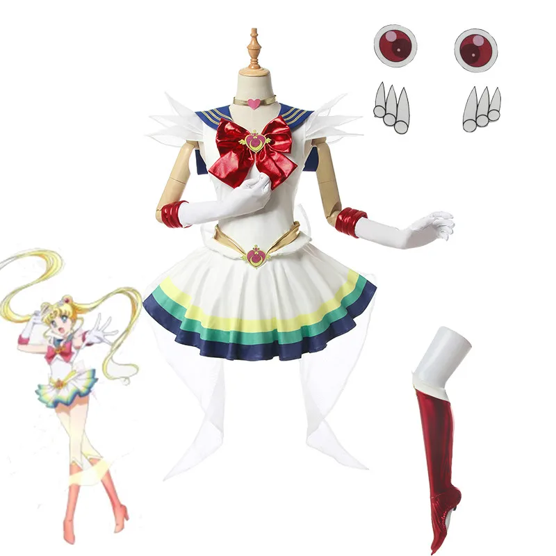 С рисунком из аниме Сейлор Мун вечная косплей костюм матроса Луны платье