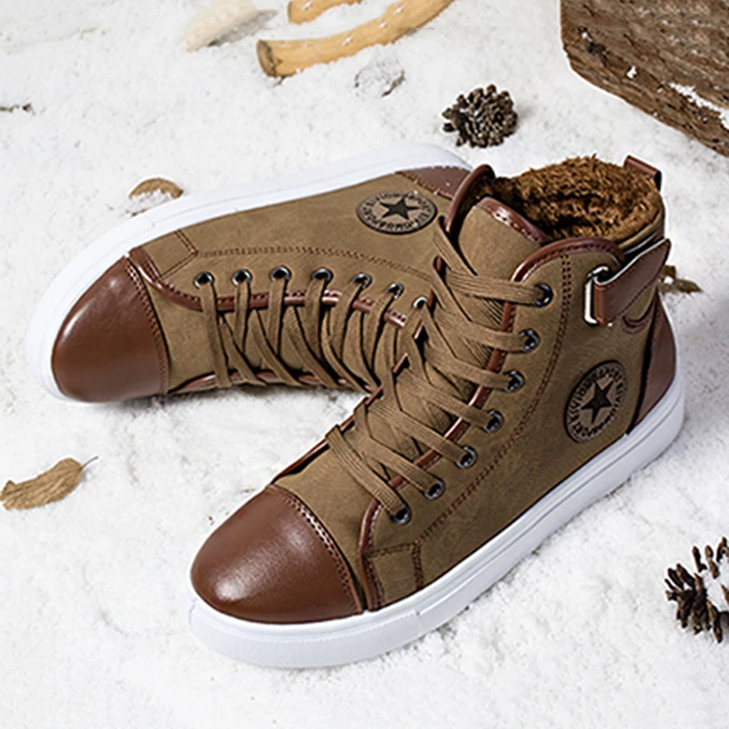 Модная зимняя теплая мужская повседневная обувь мужские кожаные туфли Лоферы до