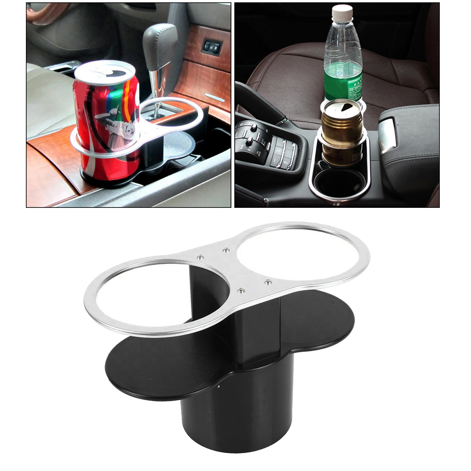 

Double Hole Car Cup Holder Drink Beverage Coffee Bottle Stand Mount Organizer