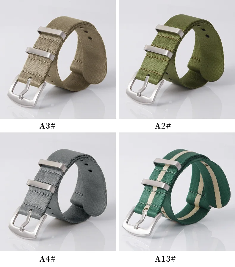 

For 007 James Bond Military Striped Replacement WatchPremium Seatbelt Watch Band Nylon Nato Strap Quality Herringbone 20mm 22mm