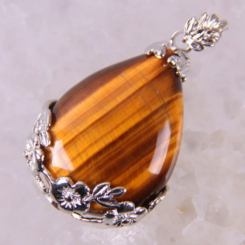 Tigereye Cristal Carnelian Teardrop Bead Image 1