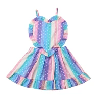 pudcoco usps fast shipping 0 5 years toddler baby girls rainbow striped strap dress romper summer outfit clothes